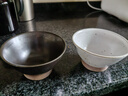 九土日式手工粗陶白米飯碗餐具家用復古湯面高腳碗簡(jiǎn)約加厚土碗可微波 4.5英寸碗【土白色】 曬單實(shí)拍圖