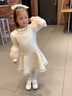IVY HOUSE常春藤兒童裝女童春季新款親子裝小香風(fēng)氣質(zhì)背心裙連衣裙洋氣百搭 米白色 110cm(110/56) 曬單實(shí)拍圖