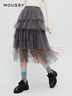 moussy 新品復(fù)古優(yōu)雅重工紗裙A型半身裙女028HAZ30-2621 160灰色 S 00001/S 曬單實(shí)拍圖