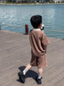 RB KIDS童裝男童套裝2025夏季寶寶短袖衣服小男孩polo衫兒童兩件套 米色 90 （建議身高80-90cm） 曬單實(shí)拍圖