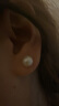 周大生S925银耳饰灯泡光珠经典淡水珠耳钉送母亲节礼物 7-7.5mm 实拍图