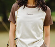森馬（Semir）短袖t恤女修身正肩側(cè)邊抽身夏季上衣插肩袖印花101324100003 曬單實拍圖