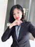 安依蓮小西裝套裝女格子秋冬款面試正裝職業(yè)裝女裝套裝經(jīng)理西服工作服 深灰西裝+褲子 L 曬單實(shí)拍圖