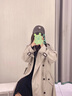 她芙（tafu）品牌女裝長(cháng)款風(fēng)衣外套女2025春秋新款休閑英倫風(fēng)雙排扣過(guò)膝大衣 卡其色 M 曬單實(shí)拍圖