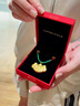 中國黃金（CHINA GOLD）黃金吊墜女足金平安長命鎖寶寶兒童周歲金鎖項(xiàng)鏈滿月禮物送百天禮 足金吊墜-配繩 約4g 曬單實(shí)拍圖