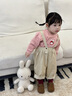 幼歌（YOUGE）嬰幼兒可愛小尾巴背帶褲2023新款寶寶時(shí)尚立體毛球褲 米色（66-90兩用襠） 90 cm 曬單實(shí)拍圖