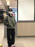 燦圖美式潮流飛行員棒球服外套女春秋季新款小個子運動夾克開衫上衣女 綠色 L 曬單實拍圖