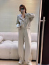 妍莉芬（yanlifen）衛(wèi)衣女裝春季2025年穿搭衣服一整套韓版休閑外套運(yùn)動(dòng)外套兩件套裝 卡其上衣+卡其闊腿褲 L【100-120斤】 曬單實(shí)拍圖