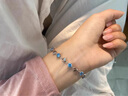 慕洛菲手鏈女生士純銀手串鑲鉆生日520禮物送女朋友老婆閨蜜 7顆施華洛世奇鋯·藍(lán)色手鏈 曬單實拍圖