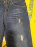 彤惑韓版破洞小腳褲男彈力牛仔褲修身磨爛緊身褲顯瘦磨破長(cháng)褲鉛筆褲 普通厚度 31(2尺4) 曬單實(shí)拍圖