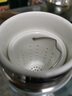 耀旌陶瓷內膽雙層真空保溫杯高顏值辦公泡茶杯車(chē)載便攜水杯禮品杯 素雅白/420ML/加茶隔 曬單實(shí)拍圖