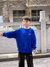 LI-NING KIDS李寧兒童運(yùn)動(dòng)套裝春秋新款男大童圓領(lǐng)休閑衛(wèi)衣寬松衛(wèi)褲小童兩件套 藍(lán)色衛(wèi)衣套裝【春秋薄款】 150cm 曬單實(shí)拍圖