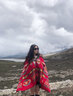 云南新疆西藏旅游紅色民族風(fēng)披肩女夏連帽斗篷空調(diào)房保暖外搭披風(fēng) 主圖色 曬單實(shí)拍圖
