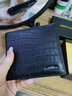 班亞奴錢(qián)包男2025新款鱷魚(yú)紋頭層牛皮男士商務(wù)真皮錢(qián)夾短款皮夾 黑色-橫款（鱷魚(yú)紋頭層牛皮+內里超纖）-防盜刷 曬單實(shí)拍圖