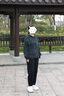 衣典零一（LEDIALYI）時(shí)尚洋氣質(zhì)休閑褲套裝女裝2025春秋季新款小個(gè)子直筒寬松闊腿褲子 綠花+黑色褲 M （建議98-116斤） 曬單實(shí)拍圖