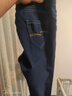 啄木鳥(niǎo)（TUCANO）高腰彈力中年褲子春秋新款大碼牛仔褲女直筒深檔耐磨女長(cháng)褲子 C藍色 29 （106-115斤） 曬單實(shí)拍圖