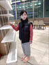 G.DUCKKIDS兒童馬甲男童2024秋冬季新款女童加厚棉背心外穿免洗馬夾坎肩 黑色 130 【適合115-125cm】 曬單實(shí)拍圖