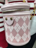 CLEVER & KETCH包包女包2023新款菱格水桶包高级感圆筒包手提单肩斜挎包生日礼物 粉色 晒单实拍图