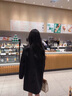 羅蒙黑色雙排扣毛呢外套女短款2023秋冬新款小個(gè)子加厚赫本風(fēng)呢子大衣 黑色 L 推薦 120-140斤 曬單實(shí)拍圖