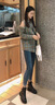 柯妮麗人馬丁靴女內(nèi)增高靴子2025秋新款小個子厚底短靴系帶英倫風真皮女靴 黑色內(nèi)增高單里 35 曬單實拍圖