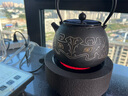 璽翰雅日本原裝進(jìn)口鑄鐵壺古錢砂鐵泡茶壺電陶爐煮茶壺日式燒水壺純手工家用高檔鐵壺茶道收藏送禮 象嵌饕餮紋鐵壺+巖肌電陶爐 1300ml 曬單實(shí)拍圖