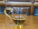 Luxury Flowers公道杯玻璃分茶器茶具配件加厚耐高溫玻璃茶杯高檔茶具 帶把加厚260ml金箔公道杯 曬單實(shí)拍圖