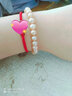月妃粉色淡水珍珠手鏈 925銀長(cháng)度可調節 強光澤 微瑕 送愛(ài)人生日禮物 7-8mm 近圓 16cm+3.5cm延長(cháng)鏈 曬單實(shí)拍圖