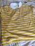 朵伶詩(shī)兒polo衫女短袖翻領(lǐng)t恤2023夏裝洋氣條紋運動(dòng)時(shí)髦潮流休閑百搭上衣 圓V盾牌條紋Polo衫【黃色】 3XL 建議125-140斤 曬單實(shí)拍圖