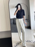 TOMMY HILFIGER【經(jīng)典1985】夏季女裝休閑通勤五?？奂兩绦銽恤POLO42483 藏青色DW5 XS 曬單實(shí)拍圖