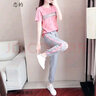 戀的休閑運(yùn)動(dòng)套裝女學(xué)生夏季高中初中生女生短袖衣服夏天上衣韓版寬松原宿風(fēng)少女中學(xué)生時(shí)尚潮流T恤褲子一套 圖片色套裝 L 曬單實(shí)拍圖