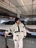 I'M DAVID 羊羔絨外套男士秋冬裝青少年韓版休閑學生潮流帥氣上衣服顆粒絨夾克 BL2236 白色 XL  曬單實拍圖