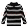 左西男童毛衣打底2025新款兒童針織衫秋冬款男孩內搭冬裝 黑白條 130 曬單實(shí)拍圖
