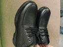 蜻蜓牌真皮冬季男鞋加絨棉鞋加厚保暖休閑雪地靴男士防滑中老年爸爸鞋 黑色-加厚牛皮款 43 曬單實(shí)拍圖