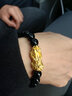 中國黃金（CHINA GOLD）黃金手鏈男足金貔貅手串男轉運珠手生日禮物送男友老公教師節禮物 精工*10mm黑瑪瑙【招財納?！考s2.4g 曬單實(shí)拍圖