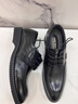老爺車(chē)秋皮鞋男牛皮商務(wù)休閑皮鞋西裝軟底內增高男鞋英倫風(fēng)正裝德比鞋男 LYC3081黑色[平跟款] 41 曬單實(shí)拍圖