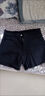 伊奇羽兒夏季藍色流蘇修身牛仔褲運動(dòng)短褲子純色寬松女裝闊腿女士熱褲 深藍色短褲 27(2尺) 曬單實(shí)拍圖