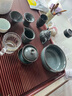 龍泉青瓷功夫茶具套裝陶瓷鐵胎茶壺蓋碗茶具套裝待客喝水杯冰裂茶洗品茗杯 鐵胎瓜棱茶具套裝 曬單實(shí)拍圖