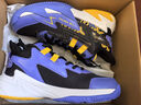 361°【悍將】童鞋男童籃球鞋系帶款高幫耐磨春季新款中大童兒童運動(dòng)鞋 碳黑/光學(xué)紫色/金桔黃 36 曬單實(shí)拍圖
