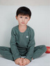 junejunior兒童保暖內(nèi)衣套裝圓領(lǐng)春秋季蠶絲羊毛秋衣秋褲打底居家睡衣 瑪瑙綠 120 （圓領(lǐng)） 曬單實(shí)拍圖