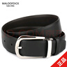 馬洛夫·蒂克（MALOOFDICK）皮帶男光面頭層牛皮精銅針扣褲帶禮盒禮盒男士腰帶M21PB229 黑咖色+銀扣 曬單實(shí)拍圖