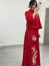 泰勒馬丁秀禾服新中式2025新款情侶結婚禮服敬酒服新娘婚紗古裝旗袍龍鳳褂 S2432(僅女裝) L 曬單實(shí)拍圖