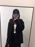 AEMAPE2025年秋季新款中長(cháng)款毛衣外套女慵懶風(fēng)針織開(kāi)衫中性寬松外穿 黑色 L 建議110-120斤 曬單實(shí)拍圖