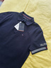 Tommy Hilfiger【撞色袖口】春夏男裝珠地網(wǎng)眼休閑商務(wù)翻領(lǐng)短袖T恤POLO衫 藏青色DW5 M （推薦：135-150斤） 曬單實(shí)拍圖