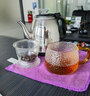 陶瓷故事 玻璃茶杯茶水分離泡茶杯簡約家用喝茶杯子錘紋綠茶過濾杯便攜 冰晶三件杯-玻璃蓋400ML 曬單實拍圖