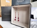 若華（RUOHUA）煙雨4-5mm 鴿血紅寶石耳環(huán)女彩寶耳線(xiàn)18K流蘇耳飾生日禮物 曬單實(shí)拍圖