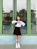 IVY HOUSE常春藤童裝女童2024年春季新款  舒適百搭學(xué)院風(fēng)百褶半身裙JK短裙 黑色 140cm 曬單實(shí)拍圖