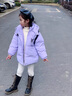 G.DUCKKIDS小黃鴨童裝兒童羽絨服女童中長款冬裝小女孩加厚外套卡通保暖衣服 紫色 90 （建議寶寶10-12公斤 24-36 曬單實拍圖