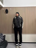 迪伽達百搭牛仔褲子男春秋夏季微喇黑色加絨美式高街潮流修身直筒休閑褲 TOPNZ*-7711黑色 XL (尺碼偏小，建議拍大一碼) 曬單實拍圖