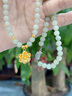 中國黃金（CHINA GOLD）牡丹花黃金項鏈女足金吊墜母親節(jié)生日禮物送老婆媽媽長輩紀(jì)念日 足金牡丹花和田玉項鏈 曬單實拍圖