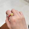中國黃金（CHINA GOLD）在逃公主黃金戒指女款足金蝴蝶結硬金轉運珠圣誕節禮物送女友老婆 在逃公主戒指【紅繩-10號】 曬單實(shí)拍圖
